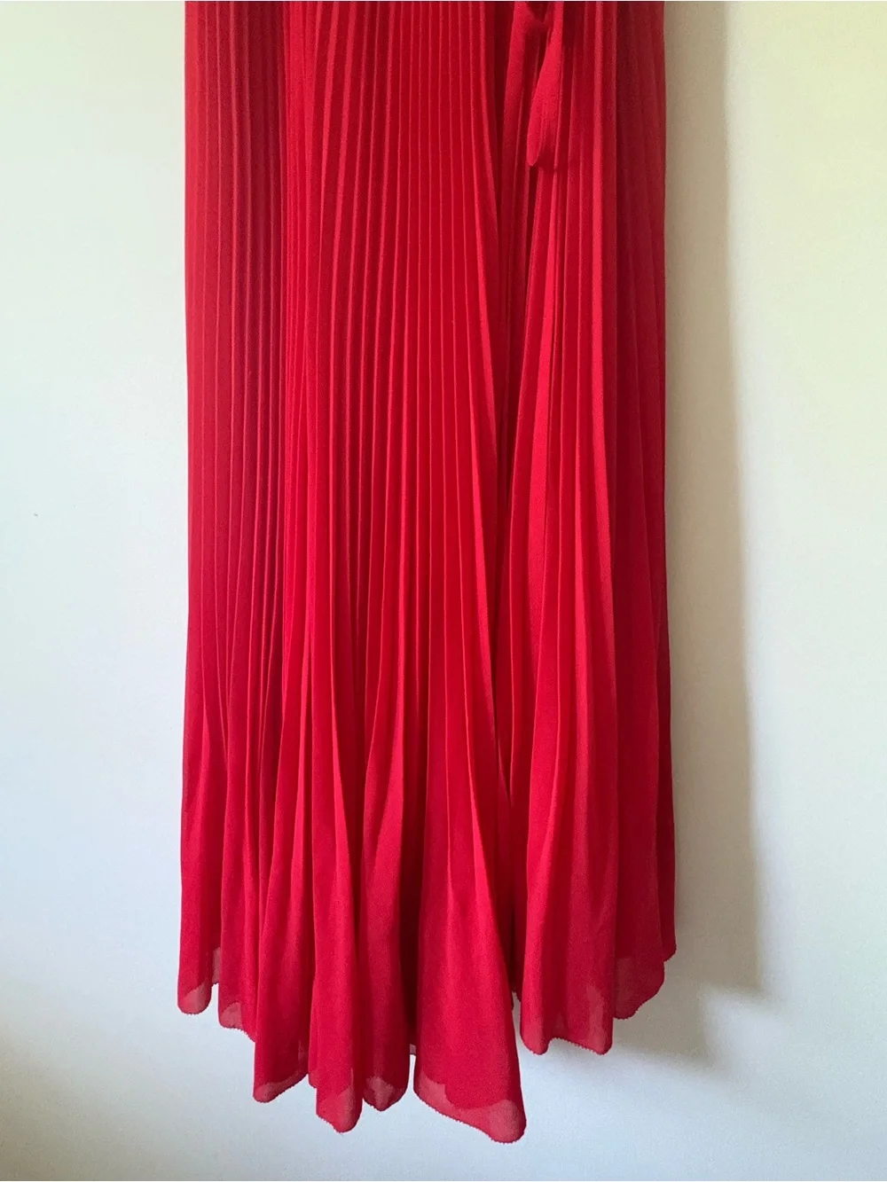 Aritzia Wilfred Beaune Pleated Wrap Midi Dress Red XS - Picture 8 of 12